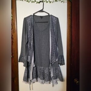 Coco + Carmen Gray Layered Top